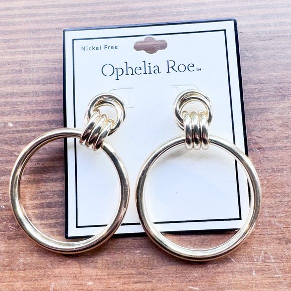 Ophelia Roe Gold Hoop Knot Earrings | Chic Minimal Statement | Nickel Free - Picture 4 of 6